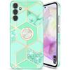 Чехол - BOOLING - для Samsung Galaxy A35 5G - Защита от царапин - Поворотная подставка 360° - Зеленый мрамор