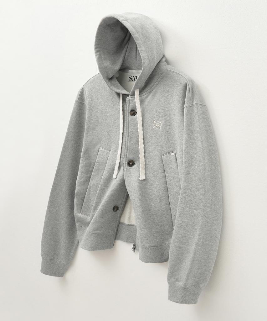 Худи на молнии Satur Theo Cotton All Day, меланжевый серый