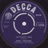 7-дюймовая пластинка КРИС ЭНДРЮС - Yesterday Man F12236 Decca 1965 UK Рок Б/У