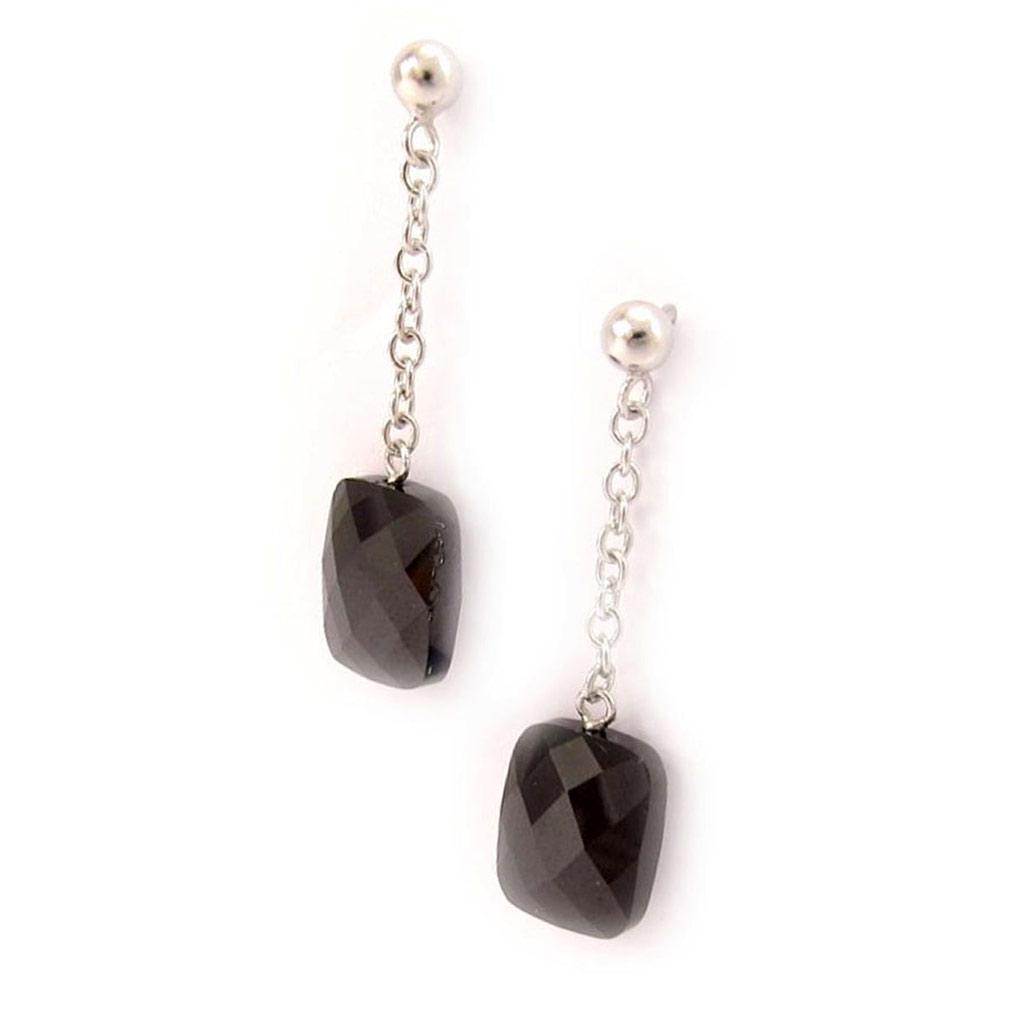 Les Trésors De Lily [F6279] — Черные серебряные серьги «Линда»