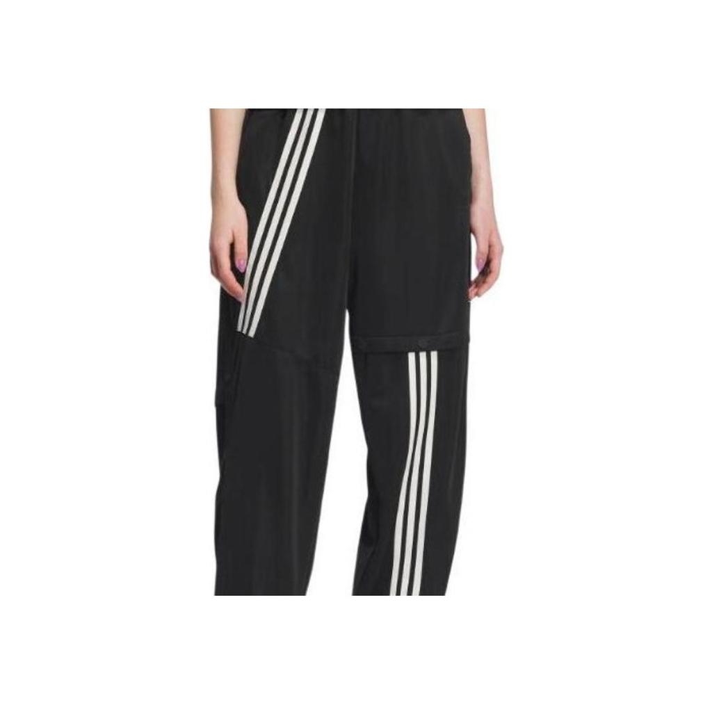 Adidas Striped Cuffed Sports Casual Pants Women Bottoms Black IK7622