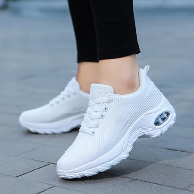 Толстоподошвенные мягкоподошвенные маленькие белые туфли большого размера, одинарные туфли, сетчатые воздухопроницаемые дорожные туфли, для танцев, бега, спортивная обувь, женские