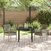 Garden Chair with Cushion 2 pcs Gray 55 x 53 x 85 cm Poly Rattan