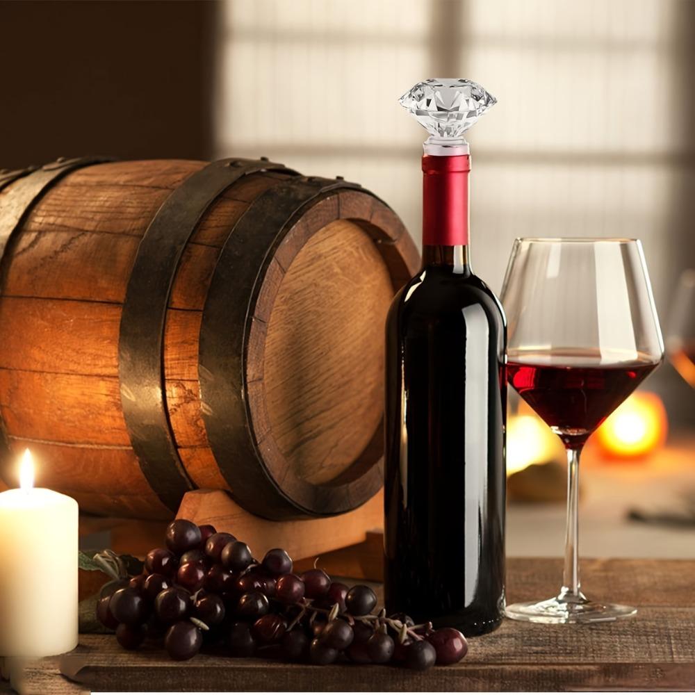 2PCS Reusable Crystal Wine Bottle Stopper Zinc Zinc Zinc Alloy Wine Bottle Sealer Wedding