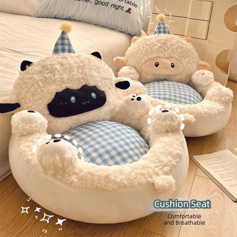Soft Sheep Cushion Lamb Shape Lazy Sofa Seat Fashion Stuffed Floor Cushion Window Perch