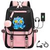 Kpop Anime Backpack Students Teens Daily Use 15-inch Laptop Compatible Oxford Fabric PU Trim 20L Capacity