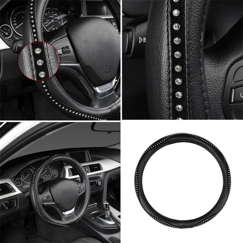 Универсальная 15-дюймовая блестящая оплетка на руль из ПУ кожи