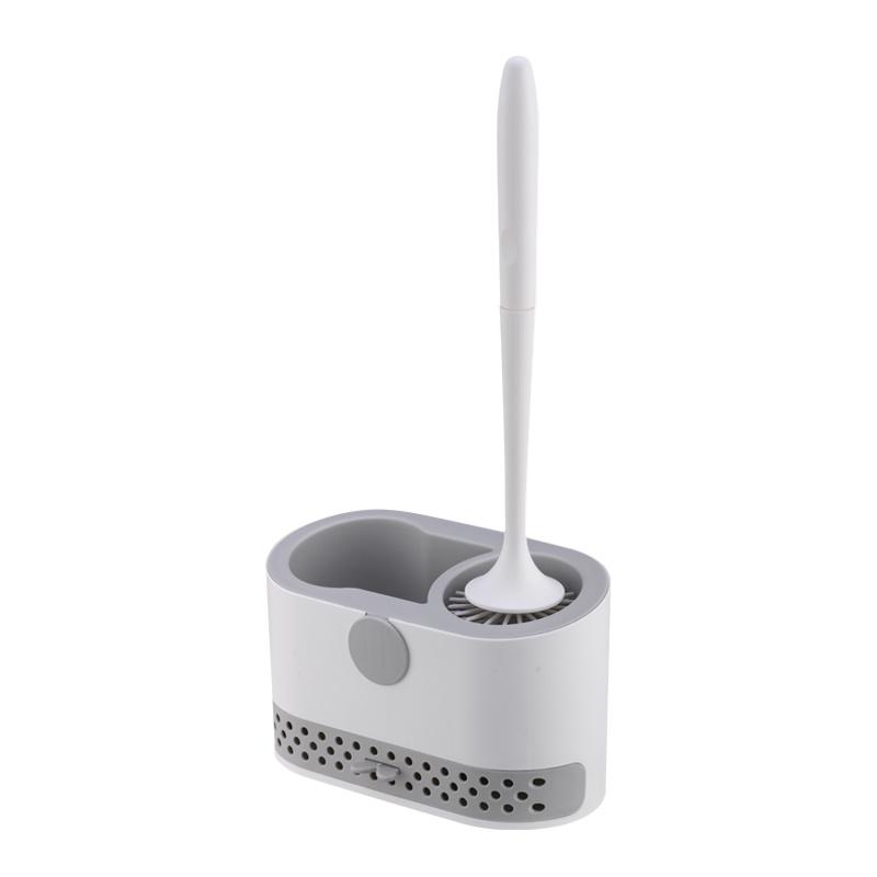 1set Wall-mounted Toilet Brush Household No Dead Angle Bathroom Toilet Cleaning Silicone Brush Toilet Brush Cleaning Set Bathroom Accessories ARI