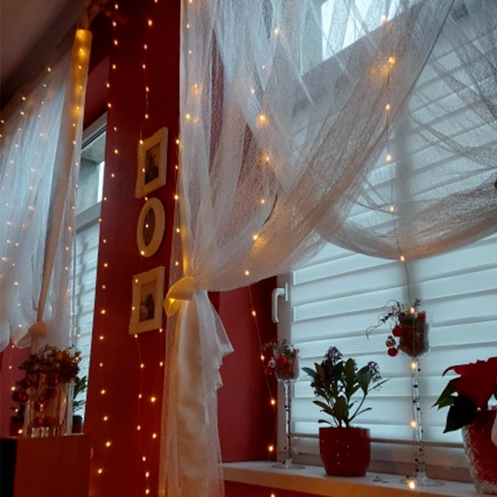 Светодиодные занавески, гирлянды, украшения для рождественской свадьбы, Рамадана, Навидада, дома, гирлянда-гирлянда для спальни, Usb