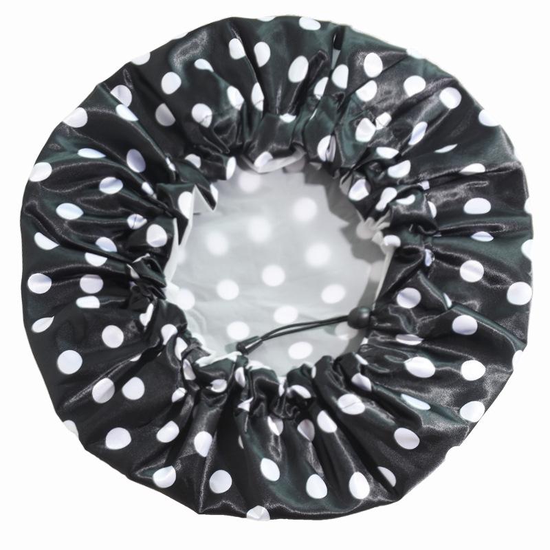Shower Caps Reusable Waterproof Bath Cap Extra Large Shower Cap Double Layer with PEVA Lining Adjustable Elastic Band