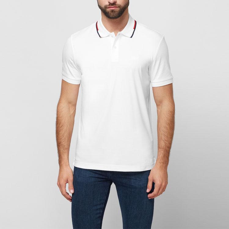 HUGO BOSS Stripes Short Sleeved Polo Shirt Men's White 50448657-100