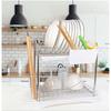 HINATA LIFE Dish Drainer, 2-Tier Stainless Steel Dish Drainer with Chopstick Holder, Cutting Board Holder, Dish Drainer Tray, Dish Drainer Basket, Dis