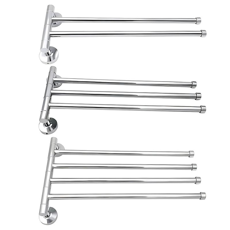 Stainless Steel Swivel 2/3/4 Towel Bar Towel Holder Bar Rail Hanger Rack Wall Mounted For Bathroom Kitchen Accessory