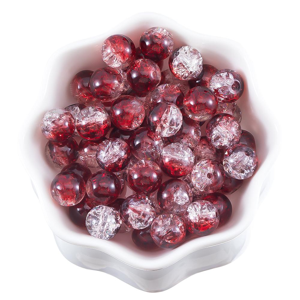 50pcs 20pcs Cracked Crystal Acrylic Burst Beads Colorful Round Loose Spacer Bead Jewelry Making DIY Bracelet Necklace Findings