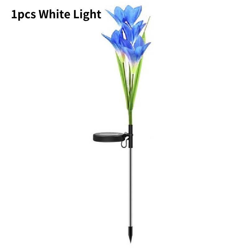 Уличные солнечные фонари в виде лилий, потрясающие светодиодные цветочные садовые колышки для украшения двора
