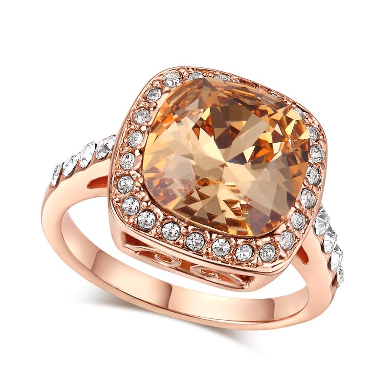 ZHOUYANG Classical Created Blue Crystal Silver Color Wedding Jewelry Ring Made with Genuine Austrian Crystals ZYR056