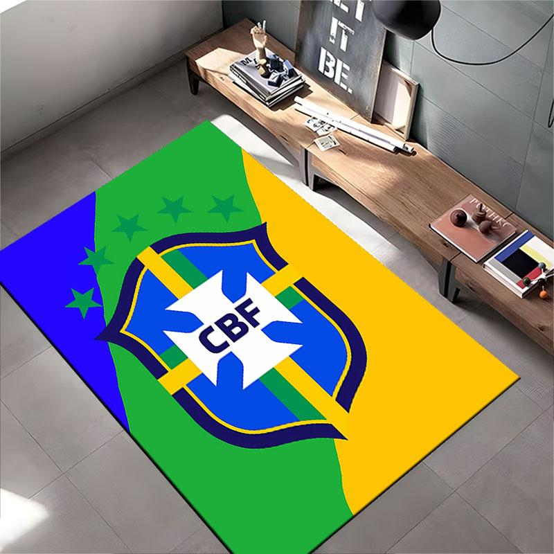 Brazilian Flag Shield Design suitable as a non-slip mat for the living room or bedroom sofa
