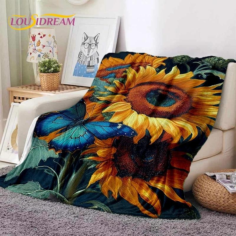 Мягкое фланелевое одеяло Dream Sun Flowers Nordic Daisy для кровати, спальни, дивана, пикника, плед для покрывала, отдыха на свежем воздухе, сна, подарок