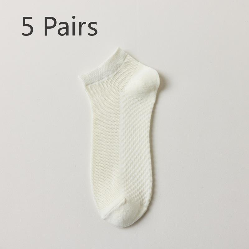 5 пар мужских летних носков из чистого хлопка с антизапахом, впитывающих пот, массажных, не роняющих, с тонкими хлопковыми носками