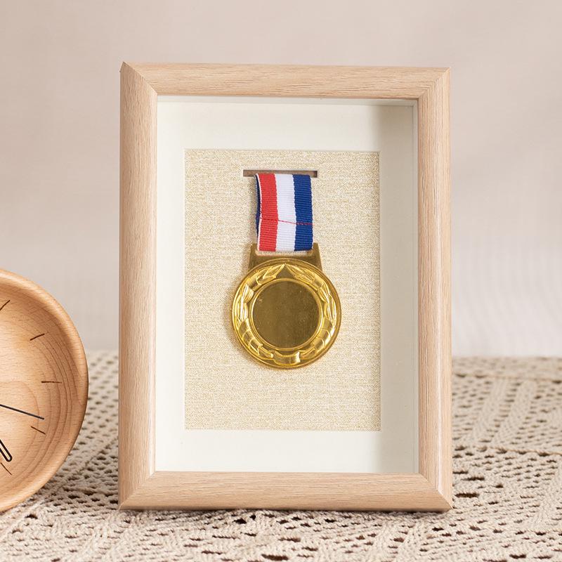 Wooden Medal Frame & Display: Marathon Tag Holder and Decorative Picture Frame