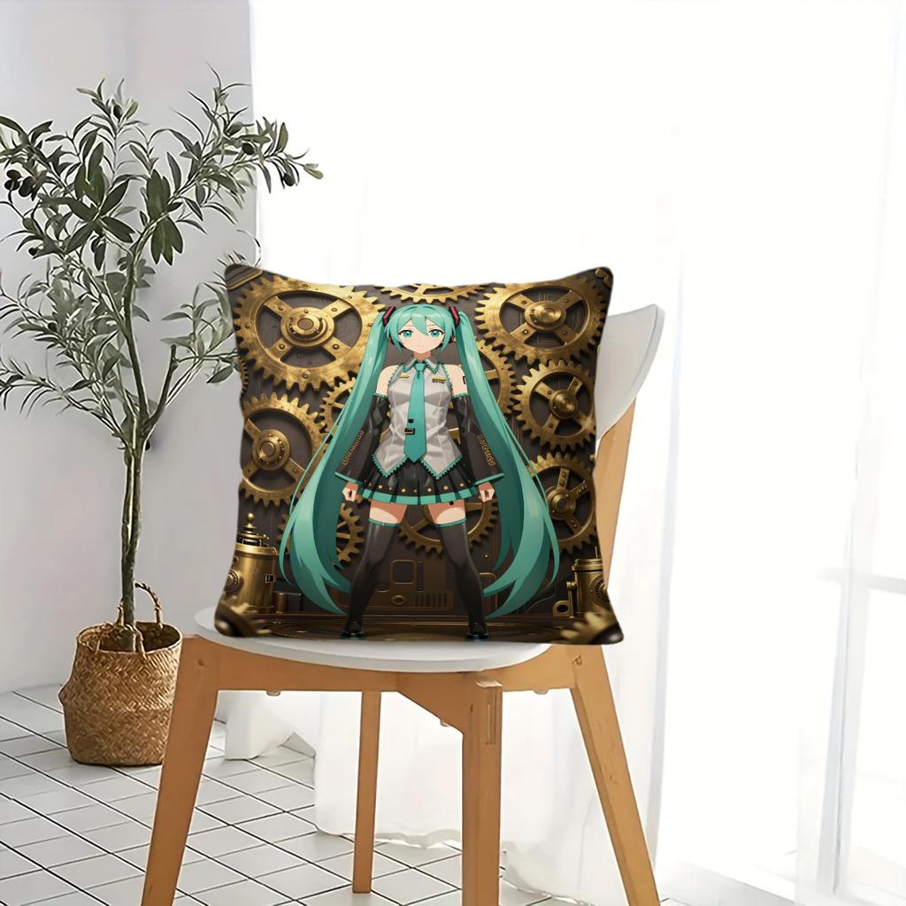 Steampunk Hatsune Miku Throw Pillow18.18 Inch Cushion Accent Pillow Includes Pillow Core Hd Print For Teens Sofa Bedroom