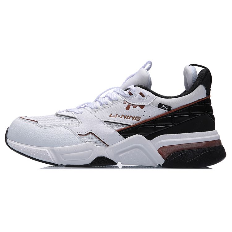 Li Ning 001 Non-Slip Wear-Resistant Low-Top Running Shoes Unisex Sneaker White Black AGCR023-4