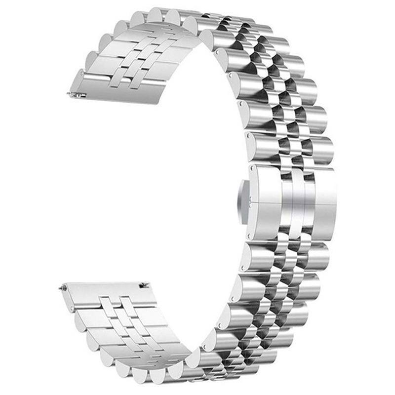 Ремешок для часов из нержавеющей стали с пятью бусинами и застежкой-бабочкой, совместимый с умными часами Huawei и Apple.
