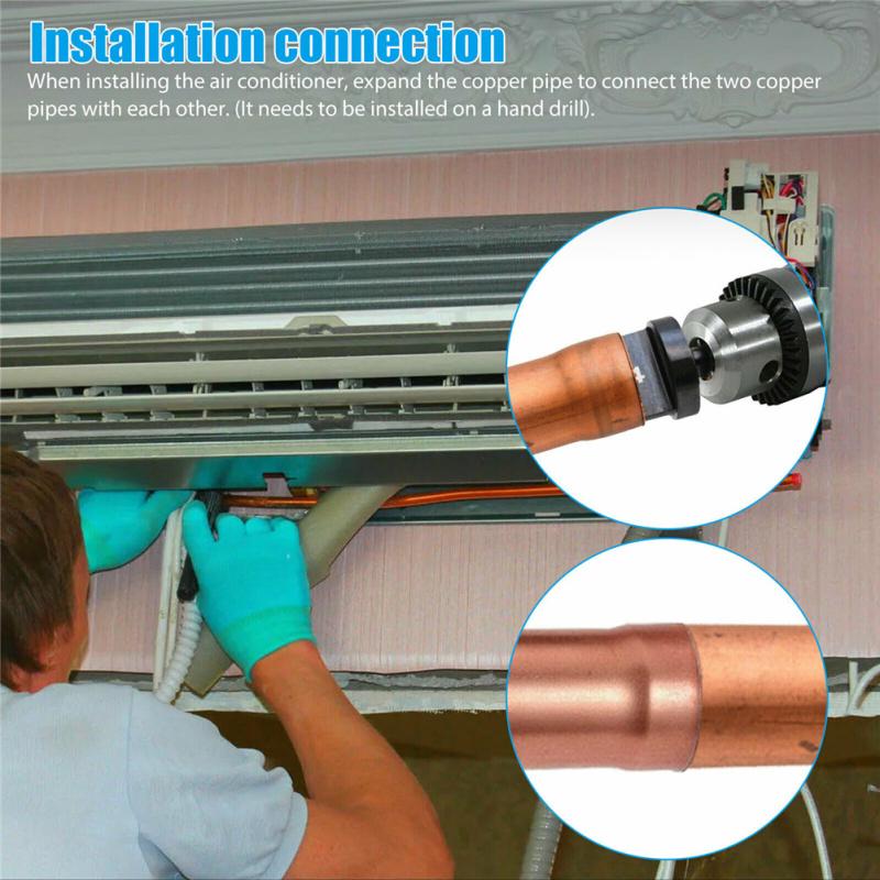 6 шт., набор сверл для медных трубок кондиционера, расширитель, обжимной инструмент