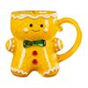 Ceramic Gingerbread Man Mug Christmas Gingerbread Man Shaped Coffee Cup with Handle for Coffee Tea Hot Chocolate Water