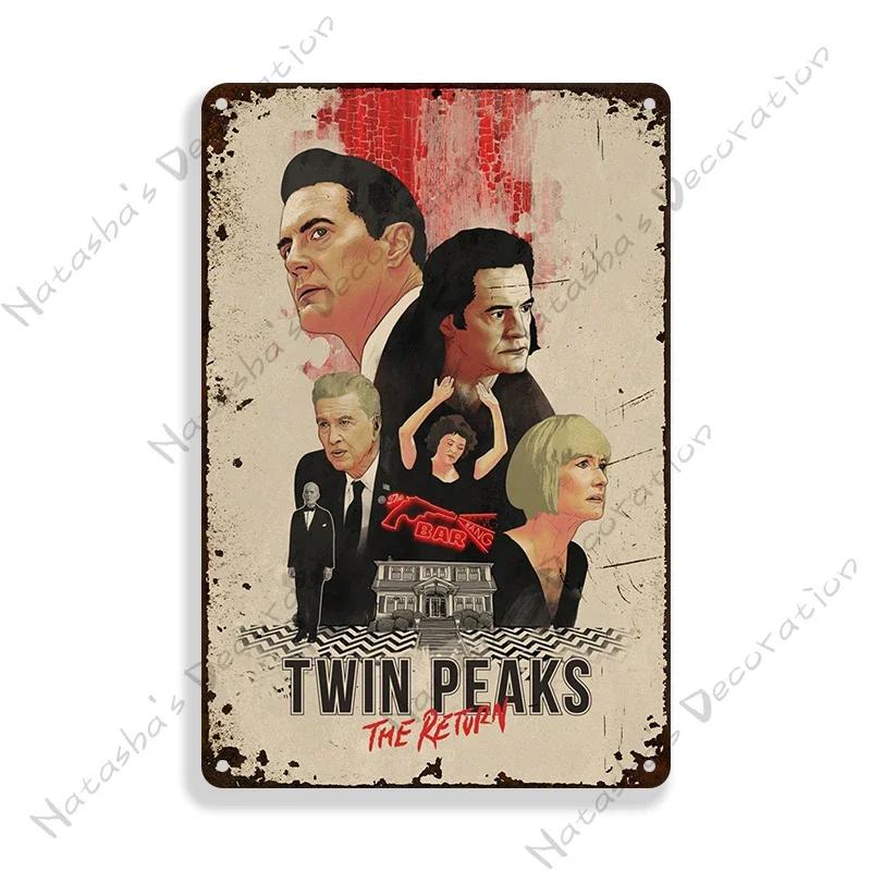 Twin Peaks Classic TV Metal Tin Sign Rusty Metal Signs Poster Home Bar Vintage Metal Poster Industrial Decor Decorative Plate