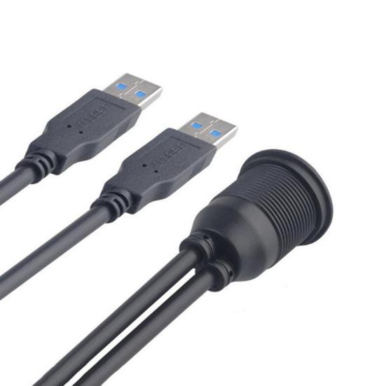 Двойной USB 3 удлинительный кабель для крепления на панели приборной панели для автомобиля, лодки, мотоцикла