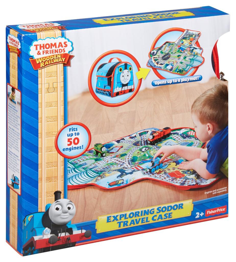 Паровозик Томас, деревянная серия рельсов, 2WAY, сумка для уборки, игровой коврик Sodor Island & (БДГ70)