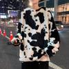 Cow Lamb Fleece Sweater Male Hip Hop Oversize Loose Thickened Coat Student Versatile Plush
