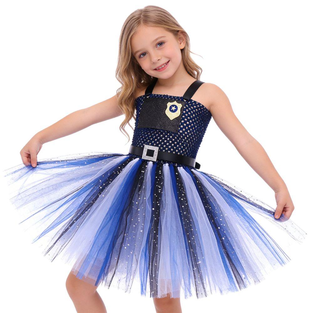 Zoo2 Judy Roleplay Hopps Costume Height100-160 Police Officer Puffy Costume Rabbit Sheriff Tutu Dress Hat Halloween Suits