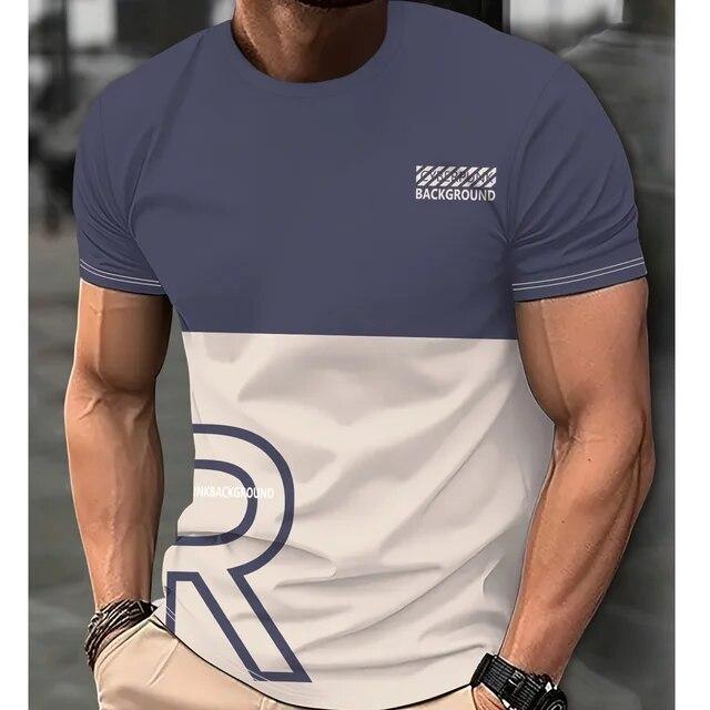 Повседневные мужские футболки, весенняя одежда, рубашки с эффектом омбре, большие топы с короткими рукавами, футболки для мальчиков 5XL, винтажные мужские футболки