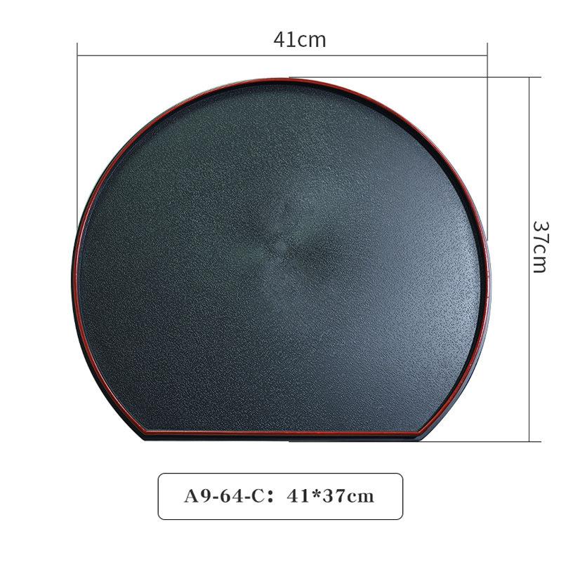 Меламиновый поднос Кейтеринг Сеть Красный Высокий Уровень Внешнего Вида Японский Поднос Деликатный Красный Край Полумесяц Тарелка для Суши Коммерческий