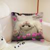 Cute love cat cushion cover Pillow Case Plush Fabric Soft Double Sided Print Sofa Cushion Cover Throw Pillow Covers