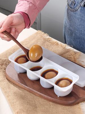 Пластиковые инструменты для маринованных яиц с крышкой, Четырехсекционный контейнер для маринования чайных яиц с отсеком для хрустящей корочки, Для домашней кухни, Креативные