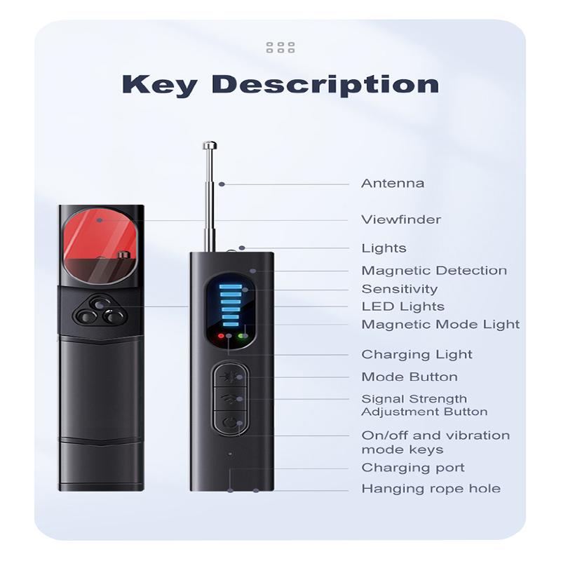 Anti Spy Wireless RF Signal Mini Detector Bug Car GPS Tracker Hidden Camera Eavesdropping Device Military Professional Version