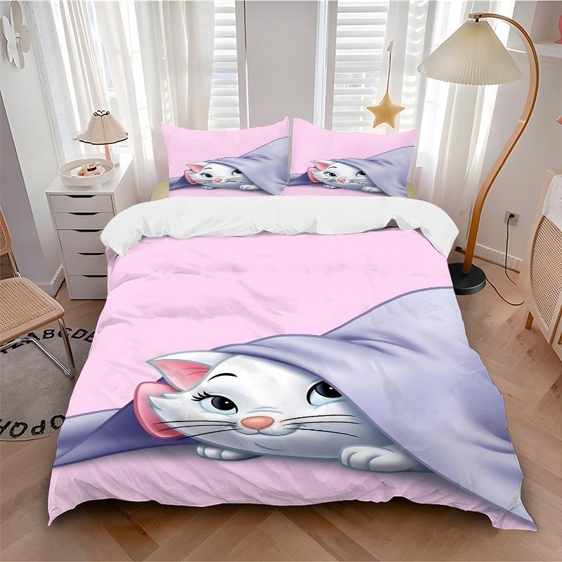 Whiskers Feline Fantasy Print 3Pcs Bedding Setduvet Cover With 2 Bedropillowcase Home Birthday Gift