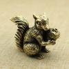 1pc, Antique Squirrel Ornament Solid Copper Statue Figurines Brass Squirrels Nuts Tea Pot Incense Holder Desk Decoration