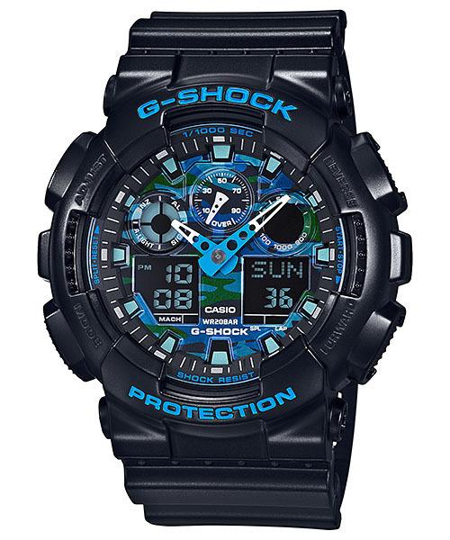 Casio Рассчитать стоимость доставки, G-SHOCK Камуфляж (синий) GA-100CB-1AJF С бирками Низкая