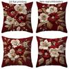 1/4 шт. Красные наволочки с цветочной вышивкой, с 2D-печатью и нереальной вышивкой, чехол для подушки на диван, декор для дома