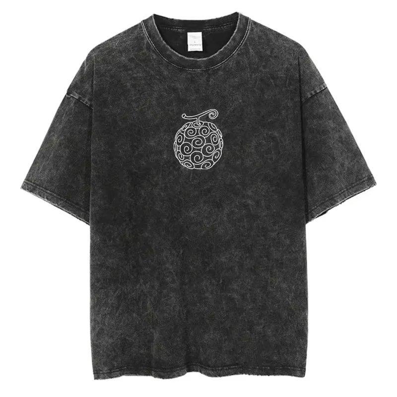 Unisex One Piece Washed T Shirt Unisex Anime Vintage Gothic Graphic Print Short Sleeve Streetwear YK Summer Casual Workout