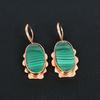 Малахитовый драгоценный камень, медь, красивые ювелирные серьги ручной работы для нее
