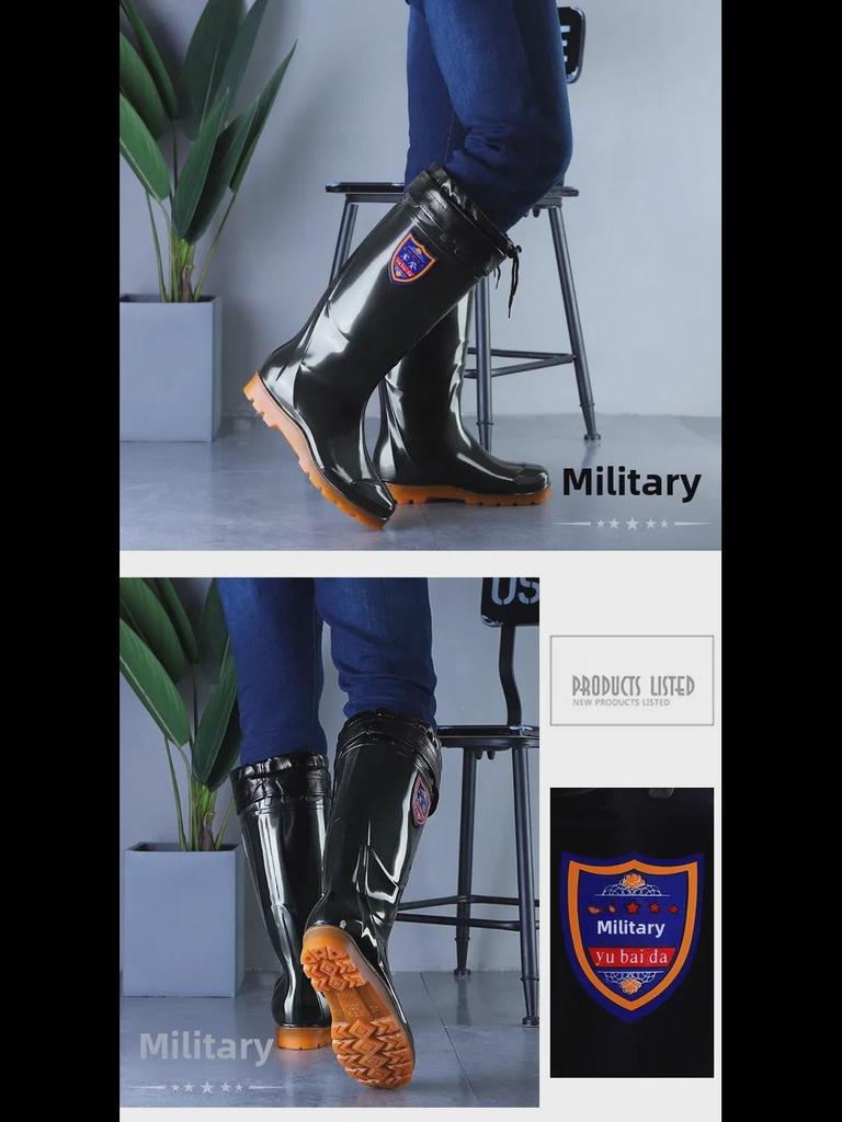 Мужские прочные противоскользящие высокие резиновые сапоги из ПВХ для горнодобывающей промышленности и охраны труда