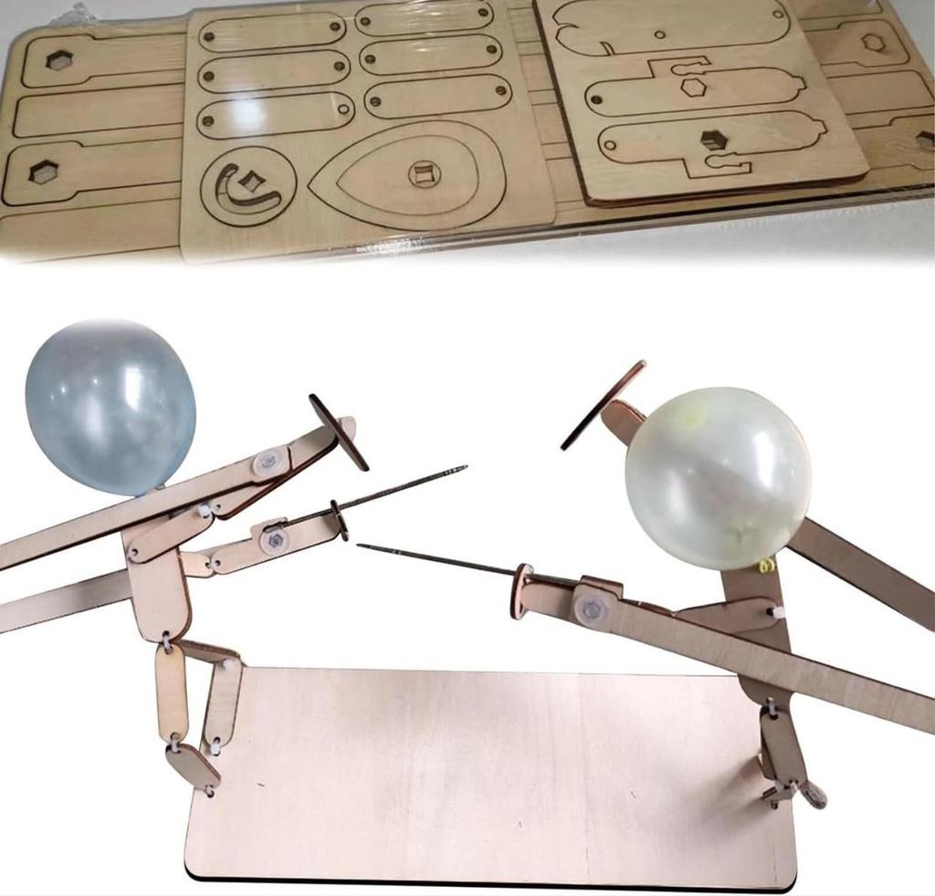 Деревянная платформа для битвы с воздушными шарами для детей - Игра для двух игроков