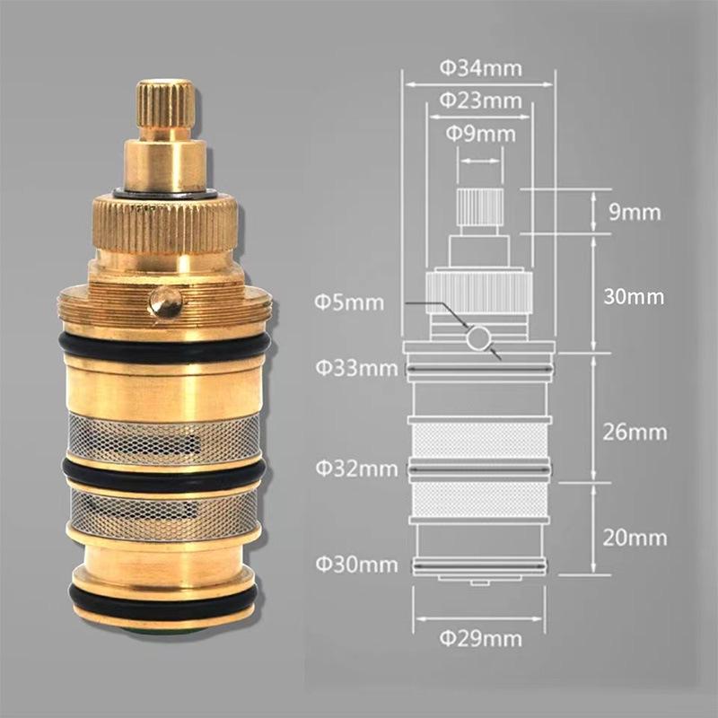 Термостатический картридж для душевой лейки из цельной меди для быстрой регулировки горячей/холодной воды