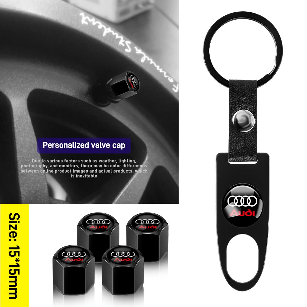 5Pcs Car Accessories Wheel Tire Valve Caps Cover With Screwdriver For 4HUEW Q3 Q4 Q5 Q7 S A3 A43 S4 S5 S6 S7 TT RS A5 A6 A1 A2 Q2