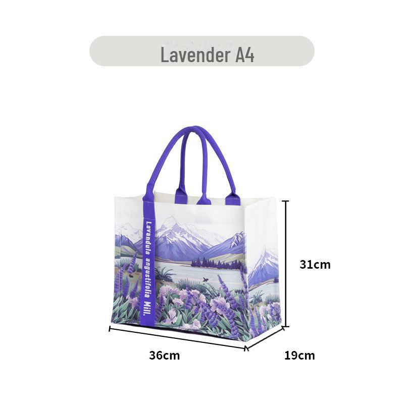 Large 3D Floral Canvas Tote with Custom Ribbon - Ideal for Corporate Promotions